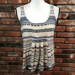 Lucky Brand Live in Love Striped Boho Tank Top
